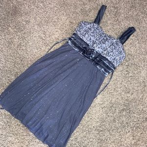 Girls Dark Gray Sparkle Dress